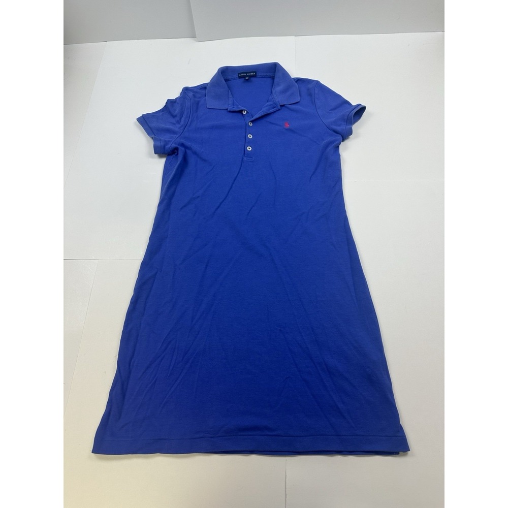 Ralph Lauren Blue Polo Dress Pink Logo Women's Size Large